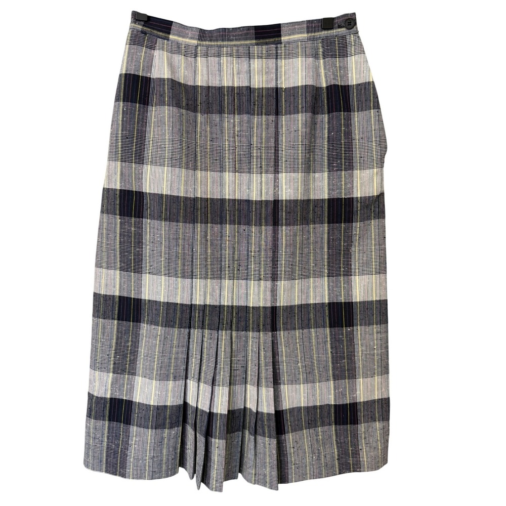 Vintage‎ The Wyndham Collection Made in USA Plaid Pleated Midi Skirt Size 10P